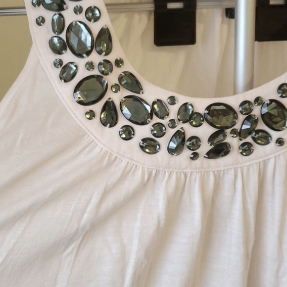 Embellished blush pink Esprit tank top in size large - Picture 2 of 6